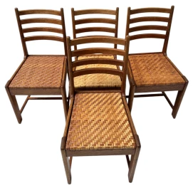 Four Modernist Art Deco Dining Room Chairs by Bas van Pelt for My Home, 1930s